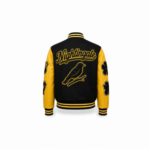Veste universitaire personnalisée avec design unique et logo sur mesure, corps en laine, manches en cuir, patch en chenille, broderie, qualité supérieure - Product Image 4