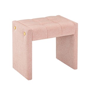 Pouf ottoman rembourré rose poudré avec quincaillerie en laiton - Vente en gros - Product Image 1