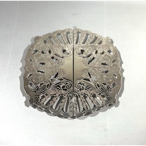 Sous-plat ovale en acier inoxydable, motif floral vintage, antidérapant, diamètre 450 mm - Product Image 5