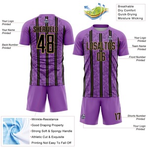 Uniformes de Fútbol Personalizados de Alta Calidad con Impresión, Camisetas de Manga Corta, Kit Personalizado, 100% Poliéster que Absorbe la Humedad - Product Image 3