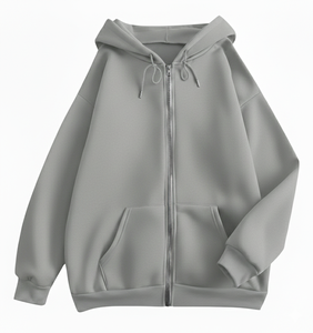 Sweat à capuche zippé personnalisé pour femme en molleton épais polyester/coton, style streetwear classique, automne-hiver - Product Image 1