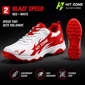 professional cricket rubber stud shoes hit zone brand strong grip outsole flexible sole comfortable fit for <b>long</b> <b>matches</b> - Product Image 2