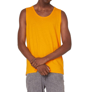 Camiseta sin Mangas Personalizada de Alta Calidad para Hombre, Camisetas de Canalé para Hombre, Camisetas de Poliéster de Color Sólido para Hombre, Ropa Deportiva - Product Image 1