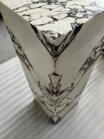 Table basse en marbre Calacatta Viola blanc, design moderne de luxe, socle carré en pierre, présentoir en marbre