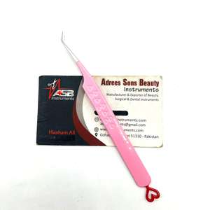 Pinzas Profesionales para Pestañas de 10 mm, Color Rojo Rosado, Antimagnéticas, Antiestáticas, con Agarre en Forma de Corazón, Logotipo Personalizado, Acero Inoxidable Sostenible - Product Image 5