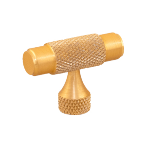 Tirador de aluminio moleteado en T, estilo Martin texturizado, acabado en oro mate, negro seda, latón envejecido mate, herrajes para gabinetes - Product Image 3