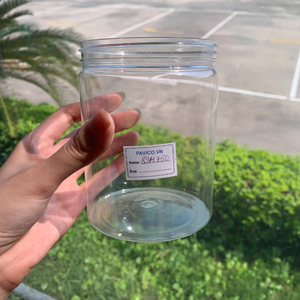 Frascos de plástico PET transparente de 750ml para almacenamiento de alimentos Impresión de logotipo personalizado para frutos secos Frascos de PET Frasco de comida con tapa de rosca de PP de 89mm - Product Image 3