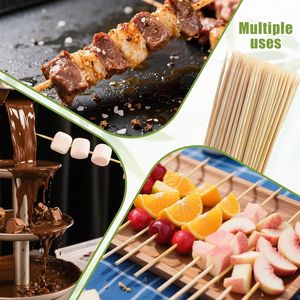 200 Spiedini di Bambù da 10 Pollici per BBQ, Antipasti, Frutta, Kabob, Fontana di Cioccolato, Grigliate, Cucina e Artigianato - Product Image 4
