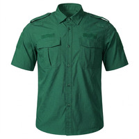 Uniforme de Guardia de Seguridad de Verano, Color Verde, Elegante, Personalizado, Unisex, de Alta Calidad, 100% Algodón, Camisa Polo de Manga Corta