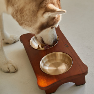 NOBBAN Premium Korean Traditional Bangjja Yugi Bronzeware Pet Bowl for <b>Dogs</b> & Cats (Single/Double) - Product Image 5