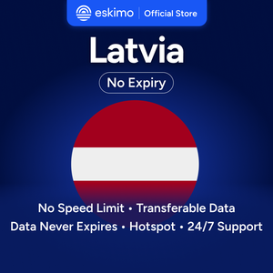 Eskimo Lettonie 5GB eSIM Pas de date de péremption des données Données de voyage à grande vitesse 5G/4G Pas de carte SIM physique requise S-LV-05 - Product Image 1