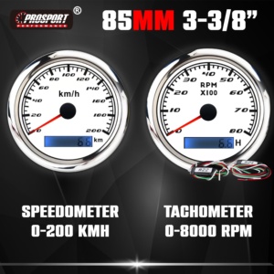 85Mm 52Mm Swm Loạt 6 Máy Đo Thiết Lập Không Thấm Nước <span class=keywords><strong>LED</strong></span> Đèn Nền Điện Đồng Hồ Tốc Độ Đo Tốc Độ Volt Nhiệt Độ Nước Mức Nhiên Liệu Dầu Báo Chí - Product Image 3