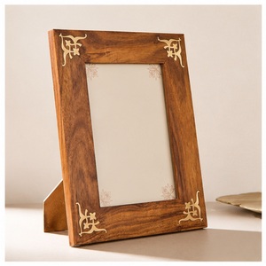 Handcrafted Solid Wood Photo <b>Frame</b> with Elegant Brass Inlay, <b>Vintage</b> Tabletop <b>Picture</b> <b>Frame</b> Wholesale for Home Decor On Sale - Product Image 1