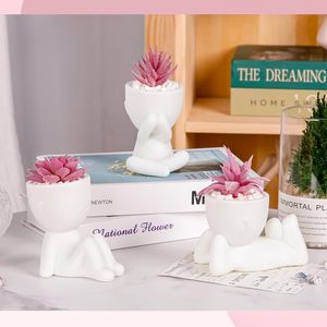 3pcs Pink Artificial Succulents for Women Office <b>Desk</b> Decor & Accessories - Product Image 3