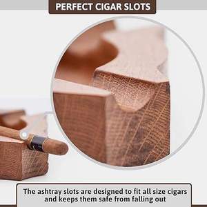Wooden American Style Customized Shape Desktop <b>Ashtray</b> for Home Office Outdoor Patio Gift Men Smoking Accessories - Product Image 2