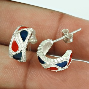 Pendientes de Plata de Ley 925 de Alta Calidad con Incrustaciones de Joyería, Corte Brillante, Diseño Único Hecho a Mano, Joyería Boho de Moda - Product Image 2
