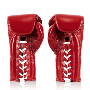 Guantes de cuero genuino de calidad superior de 12 oz para niños Guantes de kick boxing de colores personalizados con características de seguridad - Product Image 6