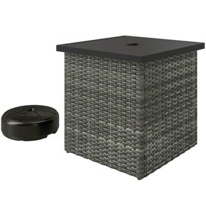 Mixed Gray <b>Square</b> Outdoor <b>Side</b> <b>Table</b> <b>Square</b> Coffee <b>Table</b> Patio Umbrellas & Bases - Product Image 5