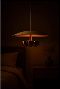 Mid Century Modern Sputnik Chandelier Raw Brass 4 LED Pendant Handmade Italian Adjustable Height <b>Remote</b> <b>Control</b> Ceiling Fixture - Product Image 6