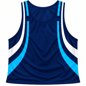 Camiseta Deportiva Personalizada Sublimada Reversible para Lacrosse, Azul, Blanco, Cian, con Rayas, 100% Poliéster, Secado Rápido, Unisex, para Adultos y Jóvenes - Product Image 6