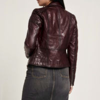Veste Western en Cuir de Qualité Supérieure, Design Personnalisé avec Logo, Coupe Ajustée pour Femme, Fermeture Éclair, Vêtement Unique