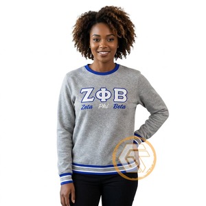 Sudadera de Invierno Personalizada al por Mayor con el Último Diseño de la Hermandad Femenina Zeta Phi Beta, de Algodón y Felpa, Transpirable y Bordada - Product Image 1
