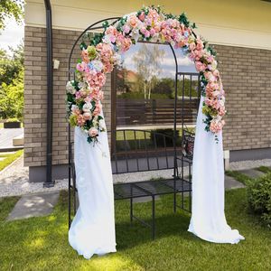 Banco de Jardín con Arco de Acero y 2 Asientos para Patio, Parque o Uso en Exteriores - Product Image 3