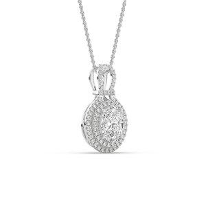 Collier pour femme en or massif 14 carats, diamant de laboratoire certifié IGI, taille ovale brillante, couleur E, 3,62 carats, style unique - Product Image 2