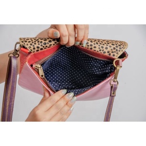 Bolso Bandolera Cruzado de Cuero 100% Genuino Hecho a Mano, Estilo Preppy, con Estampado Animal Reciclado, para Mujer, Verano, Venta al por Mayor - Product Image 3