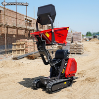 Dumper chenillé Rhinoceros XN800 avec benne de 0,26 m³, mobilité 4 km/h, largeur de travail 820 mm, transmission à engrenages haute efficacité pour la manutention de terre en serre