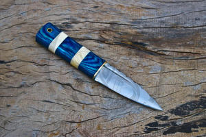 Cuchillo Sgian Dubh de Acero de Damasco Personalizado OEM, Hecho a Mano, con Mango de Madera, Cuchillo Escocés para Kilt de las Tierras Altas - Product Image 4
