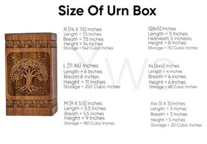 Handcrafted Wooden Urn with Tree of Life Carved Cremation Urn for Human Ashes Memorial <b>Keepsake</b> <b>Box</b> Funeral Urn - Product Image 6