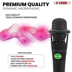 5 Core Podcast Equipment Bundle w Cardioid Dynamic XLR Microphone <b>Mini</b> <b>Desk</b> Stand XLR to 1/8 Cable - Product Image 4