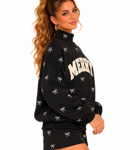 Custom <b>Women's</b> Oversized merry <b>Christmas</b> Mock Neck <b>Sweatshirt</b> Holiday Loose Fit Embroidery Winter OEM - Product Image 6