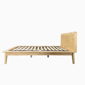 Индивидуальная деревянная кровать из Вьетнама, мебель для спальни, фабрика японских столярных изделий с деревянным изголовьем, сборка без инструментов