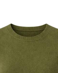 Suéter de Punto sin Mangas para Mujer, Color Verde Oliva, Personalizado, Suave y Ligero, Cuello Redondo, Informal, Chaleco de Verano, Elegante y Moderno - Product Image 5