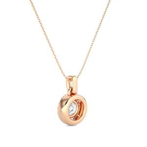 D Color Lab Made Diamond <b>Solid</b> <b>Gold</b> <b>Pendant</b> Bulk Wholesale Price Classic Halo Style Solitaire Diamond <b>Pendant</b> Necklace For Women - Product Image 3