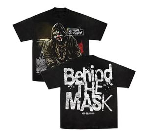 Men's Black Hooded Clown Print <b>T</b>-Shirt Street Style Casual Short Sleeve 100% Cotton Regular Fit <b>T</b> Shirt with Custom Logo - Product Image 4