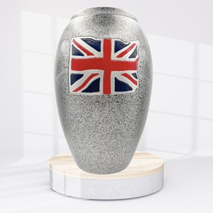 Urna Estilo Americano Grabada a Mano para Cenizas de Adultos, Acabado Esmaltado con Efecto Mármol, Color Blanco, Capacidad de 200 Pulgadas Cúbicas, Conmemorativa - Product Image 2