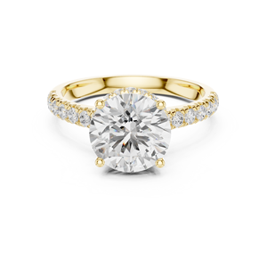 Anillo de Compromiso de Diamantes de Corte Brillante Redondo de Platino con Diamantes Laterales, Estilo Clásico, Certificado por GIA, Joyería para Mujer - Product Image 4