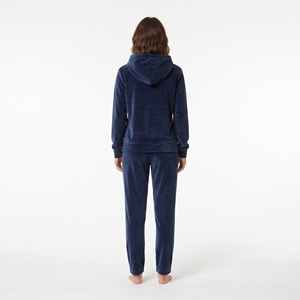 Wholesale Women's Winter Velvet Sweatsuit Hooded Pullover Sweatshirt Pants Casual Solid Two Piece <b>Velour</b> <b>Lounge</b> <b>Set</b> Tracksuit - Product Image 2