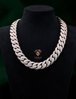Collier chaîne cubaine en diamant Navkar le plus vendu, Moissanite Hiphop, Argent 925, Coupe VVS, Bijoux de luxe unisexe pour mariage et fiançailles