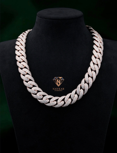Best Selling Cuban Chain <b>Necklace</b> Moissanite Diamond 925 <b>Silver</b> VVS Round Cut Luxury Jewelry <b>for</b> <b>Men</b> Available At Export Price - Product Image 5