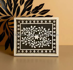 Bandeja de Servir Cuadrada de Madera MDF con Incrustaciones de Hueso y Diseño Floral, Hecha a Mano, Duradera, Moderna, de Tamaño Personalizado para Cocina y Hogar - Product Image 4