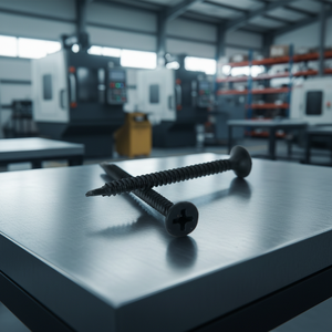 Vis pour cloisons sèches en acier au carbone classe 8.8, phosphateées, à filetage fin/gros, à pointe de perçage, autoperceuses, à tête bombée/à tête conique, noires/grises - Product Image 1