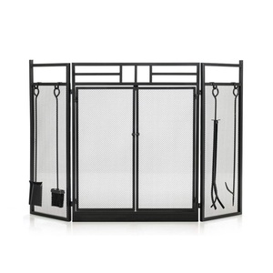 Más Vendido y en Tendencia: Pantalla Protectora para Chimenea de Hierro Forjado con Soporte Metálico, Panel Único, Pequeña y Plana - Product Image 1