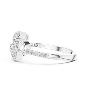 Anillo de Diamantes Cultivados en Laboratorio ETERNAL FLOW, Oro Blanco de 18 Quilates con Baño de Rodio, Estilo Minimalista, para Compromiso, Boda, San Valentín, Regalos, Uso Diario - Product Image 3