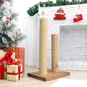 Nobleza Durable Small Brown 30x30x44cm <b>Cat</b> Scratching Post & Climbing Frame Wood Plush <b>Cat</b> <b>Tree</b> <b>Tower</b> Carton Packed - Product Image 6