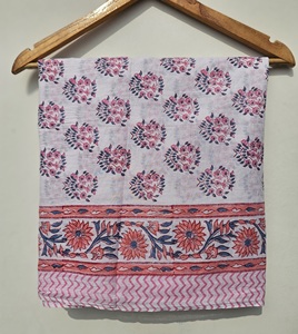Pink floral booti hand block print cotton <b>sarong</b> pareo Indian Block Print <b>Sarong</b> <b>Sarong</b> Beach <b>Wrap</b> Cotton <b>Sarong</b> Pareo - Product Image 4