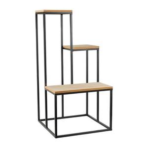 Modern Minimalist Planter stand with wooden Tops <b>Aluminium</b> Frame Living Room Furniture for home hotel restaurants - Product Image 2